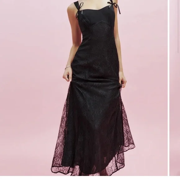 Reformation | Dresses | Reformation Kaiden Black Lace Maxi Dress | Poshmark
